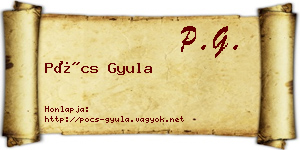 Pócs Gyula névjegykártya